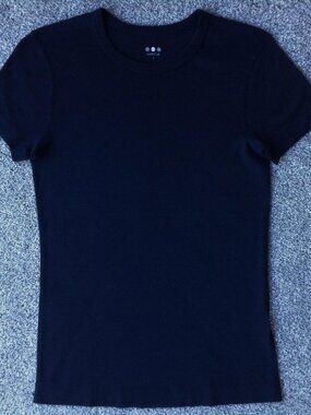 ⭐NWOT - THREE DOTS 100% COTTON SHORT SLEEVE CREW NECK TEE In Navy, size L⭐